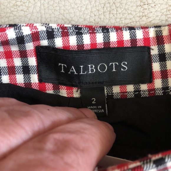 Talbots NWT Red & Black Checkered Pencil Skirt - Picture 3 of 7